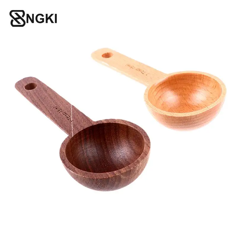 

1pcs Long Handle Wooden Measuring Spoon Wooden Coffee Spoon Kitchen Soup Spoons Home Kitchen Measuring Tools