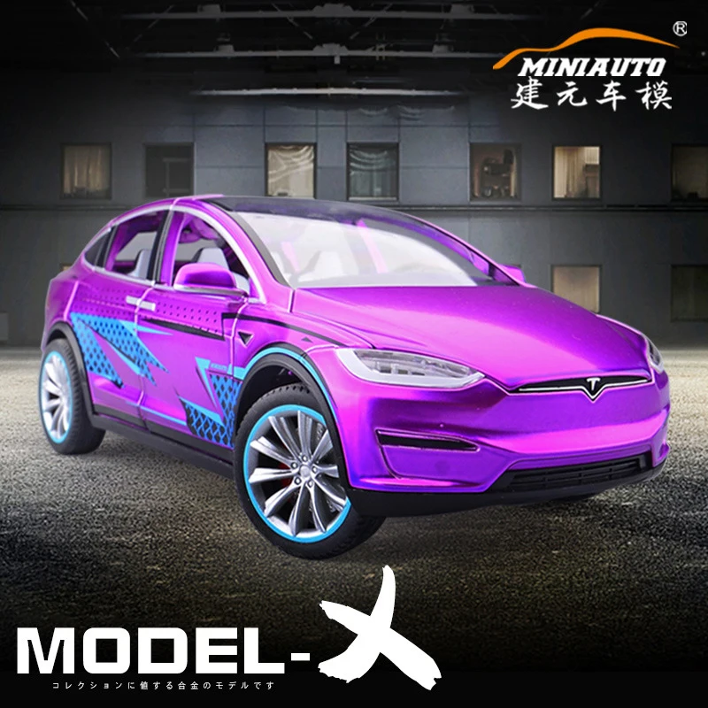 

1:20 Tesla MODEL3 X модель автомобиля из сплава, игрушечный автомобиль со звуком и светом, украшение в подарок для мальчиков