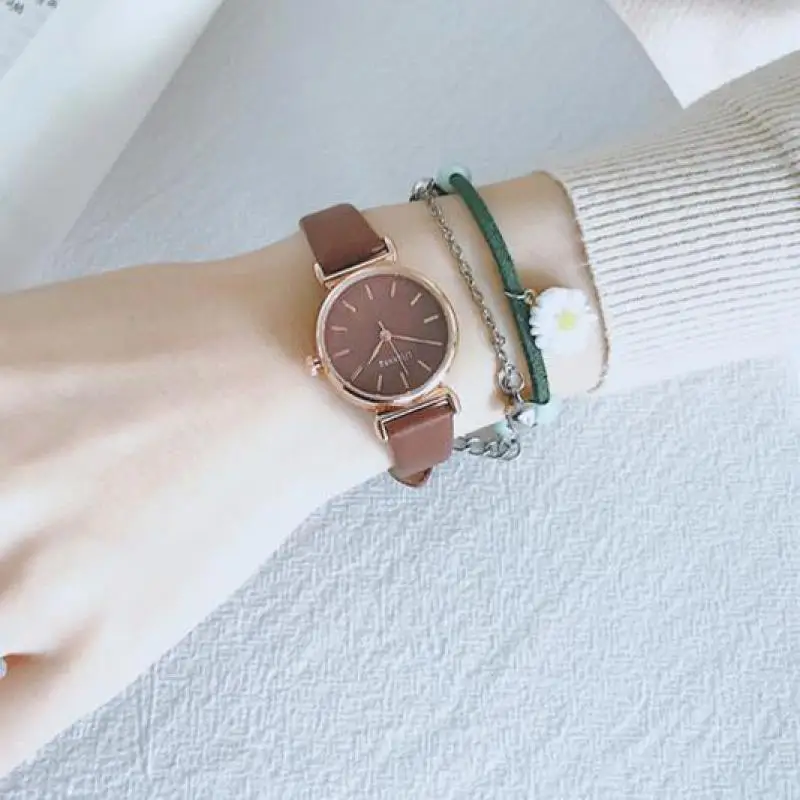 Круглые кварцевые наручные часы в стиле ретро роскошный ремешок из нержавеющей