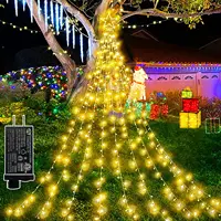 Outdoor Christmas Decorations Star Lights 344 LED String Light Gift, Plug in Clear Wire Waterproof Light Outside Decor for