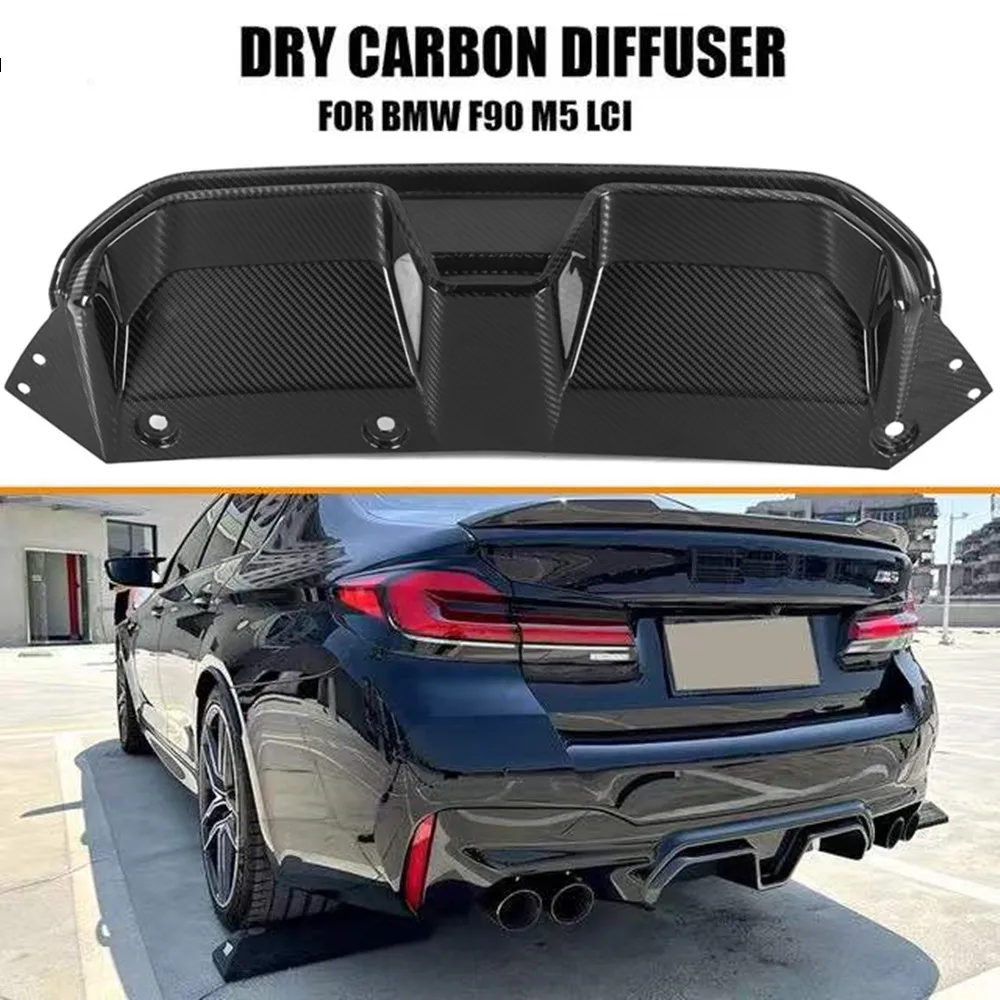 

CS Style Carbon Rear Bumper Lip Fins Spoiler Winglet Splitter Diffuser for BMW M5 F90 LCI Competition 2021+