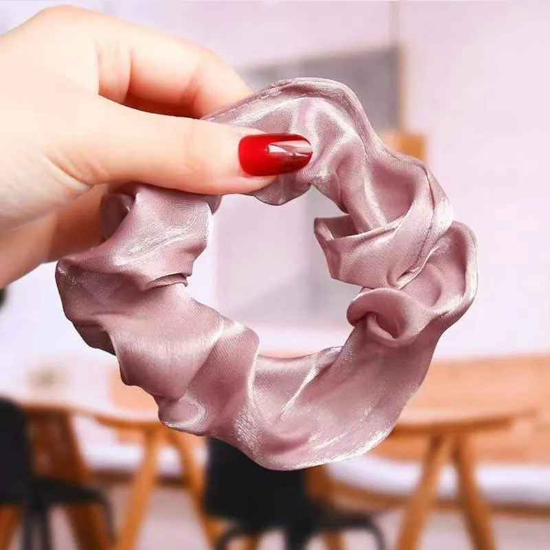 

New Macaron Scrunchie Hair women Elastic Rubber Bands For Girls Ponytail Hair Ties Ribbon for Hair Decor Hair Accessories