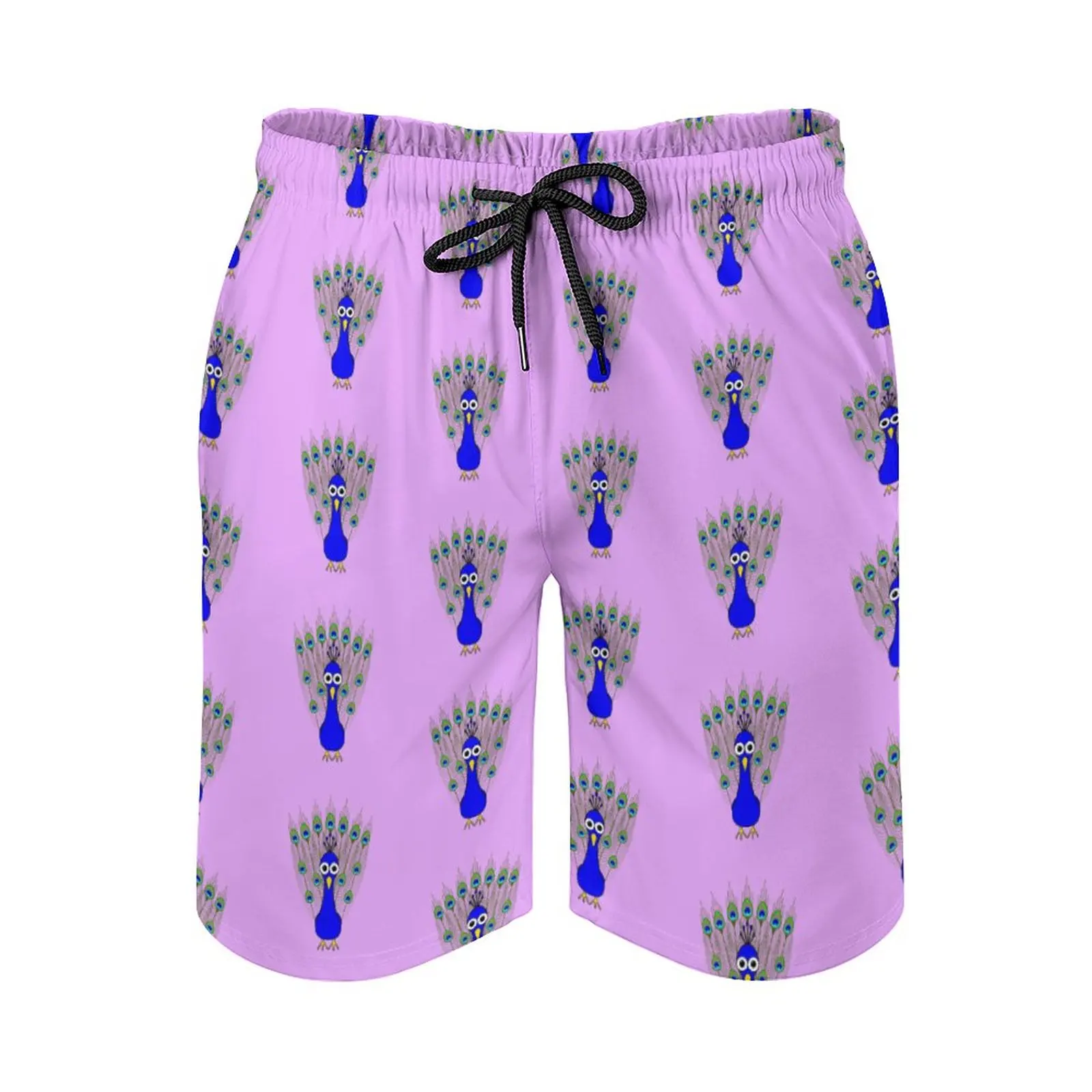 

Peacock Men's Beach Shorts Board Shorts Bermuda Surfing Swim Shorts Peacock Bird Animals Bugmarks Inkerbelle Beach Shorts