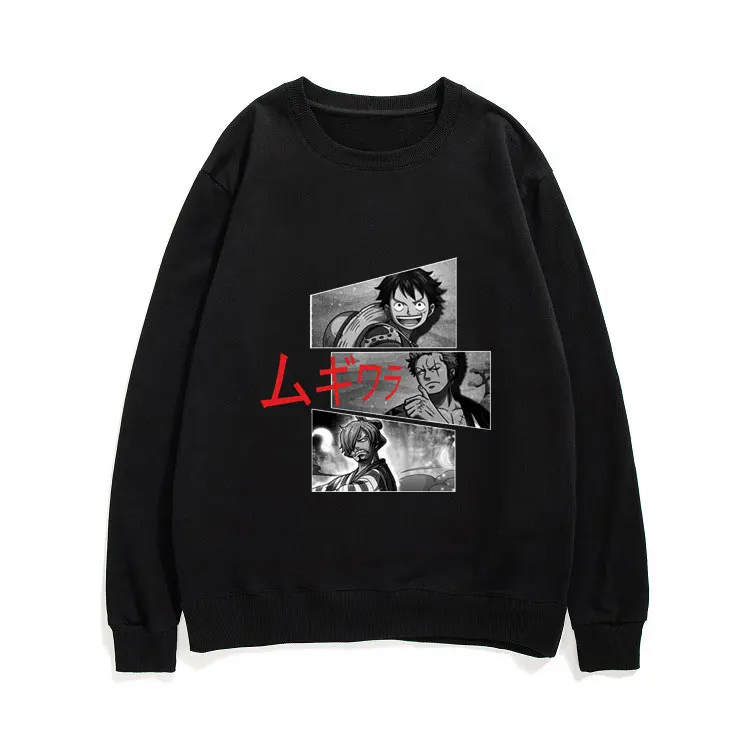 

Anime One Piece Roronoa Luffy Classic Manga Print Pullover Comfortable Loose Sweatshirt Regular Couple Pullovers Oversized Tops