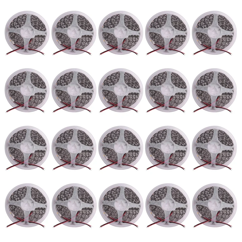 

20Pcs 5M 300 Warm White LED 5050 SMD Flexible Light Lamp Strip 12V DC Home Club