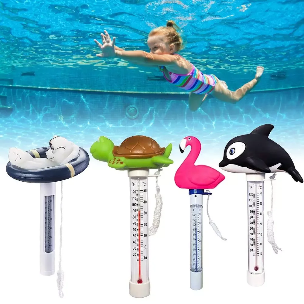 

Floating Pool Thermometer Cartoon Cute Dolphin Turtle Floating Thermometer For Outdoor Indoor Swimming Pools