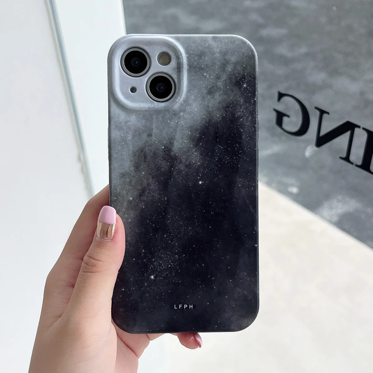 

Starry Sky Black Gray Romantic Dream gentle phone case, IPhone11 12 13 14 Pro Max pleats full coverage