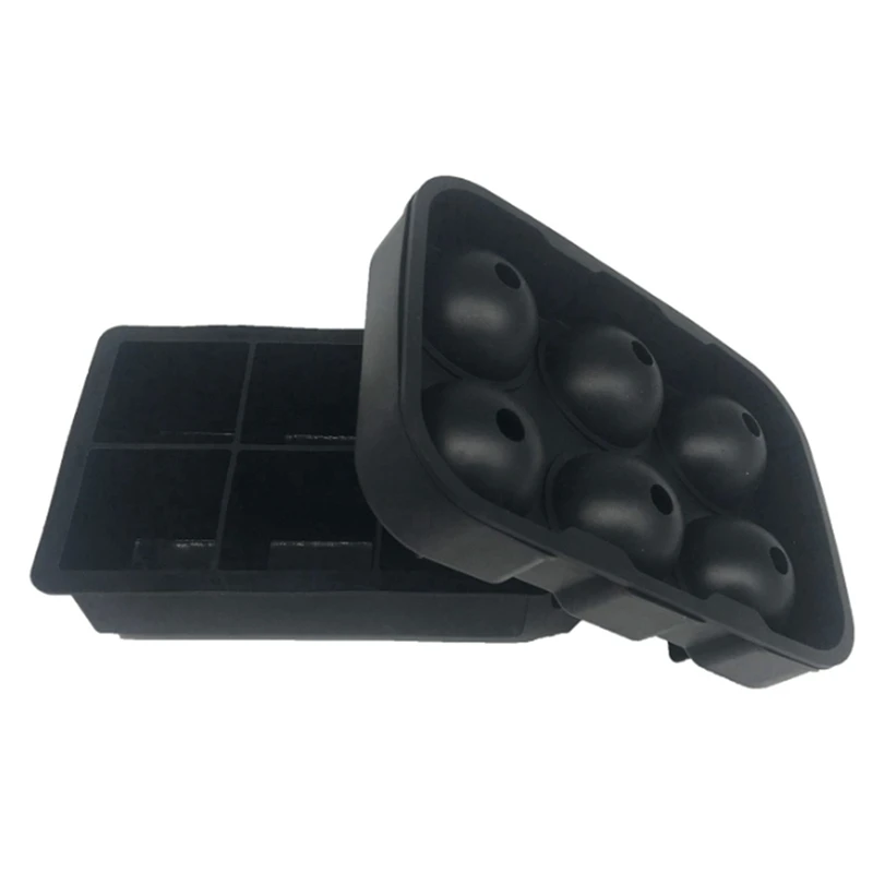 

2 шт., силиконовая форма для льда, 6 квадратов + 6 кругов