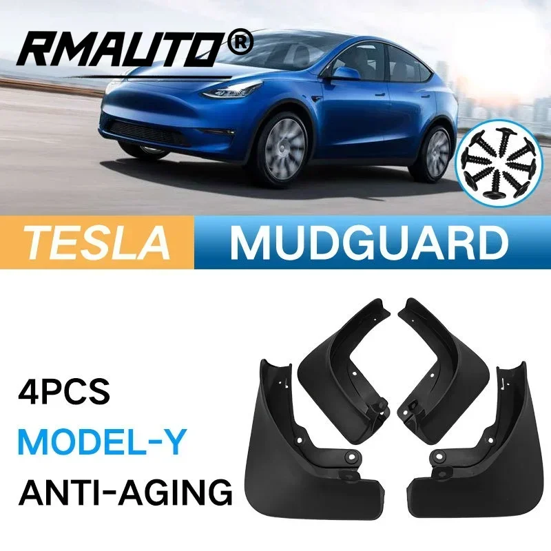 Фото Для Tesla Model Y 2021: Высококачественные брызговики, защита от грязи, аксессуары для стайлинга автомобиля №1