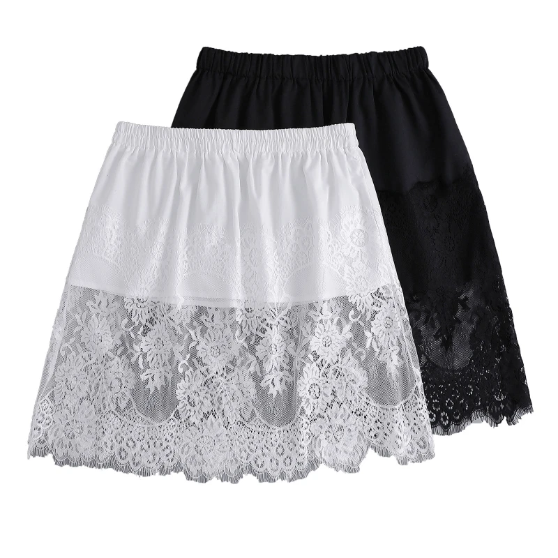 

Women's Shirt Extender Hemline Layering False Top Lower Lace Mini Skirts