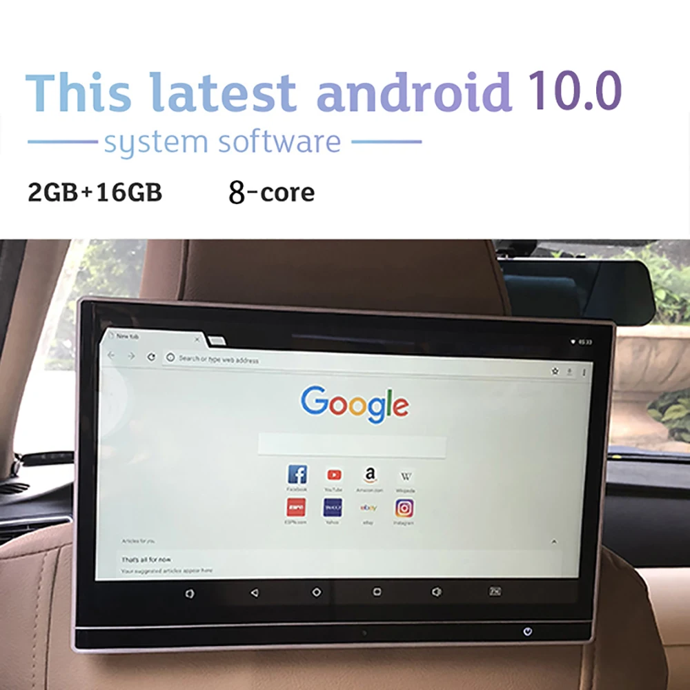 12 5 дюймовый автомобильный DVD-плеер на подголовник 1920*1080 HD Android 10.0 системный