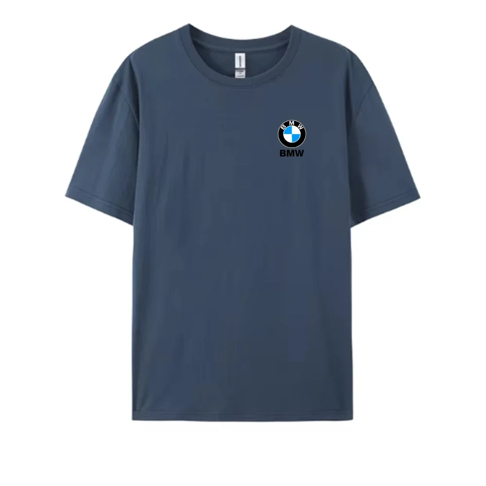 Новинка 2024 мужская и женская быстросохнущая спортивная футболка BMW однотонная