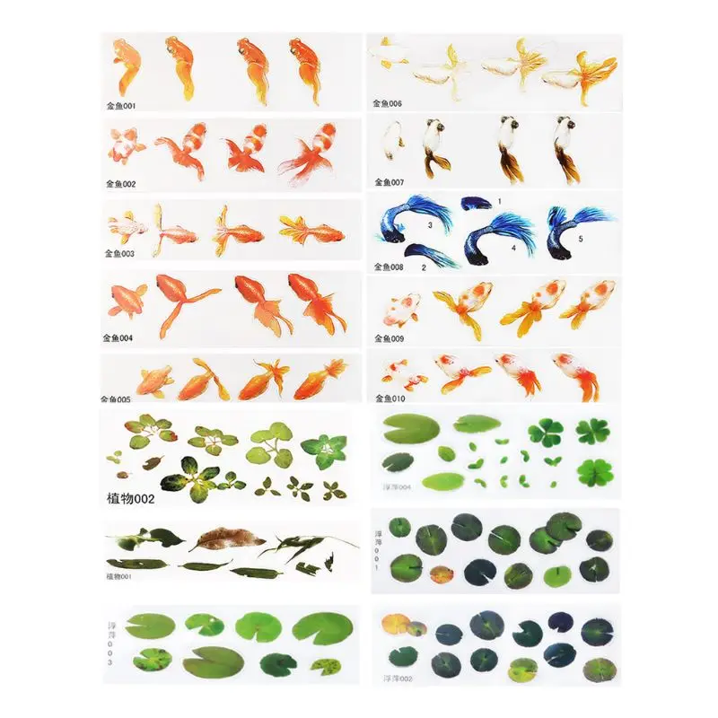 

Q81D Creative 16x 3D Resin Painted Goldfish Leaf Duckweed Filling Material DIY Crystal Epoxy Crafts Making Tool Gift for Girl