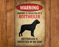beware of dog rottweiler funny metal signcustom wood appearance metal bar sign