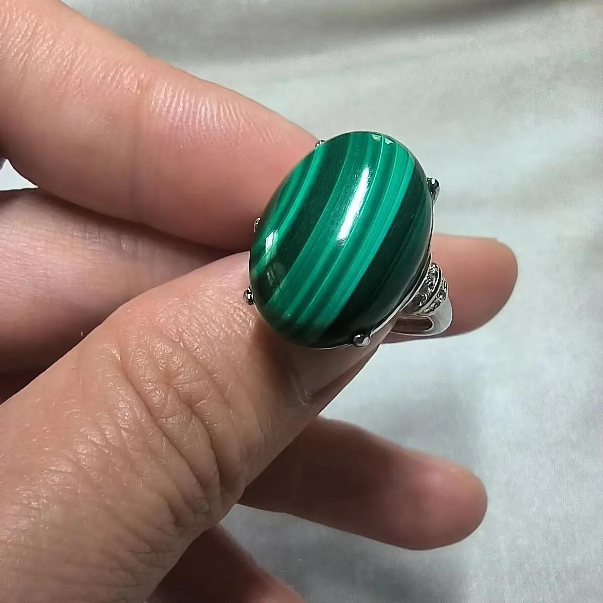 Кольцо из натурального малахита с зеленым камнем, ювелирные изделия изсеребра s925 пробы, женские украшения с инкрустацией