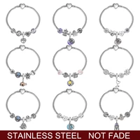 authentic classic series silver color heart snake bracelet fit original beads charm diy bracelet femme jewelry for women