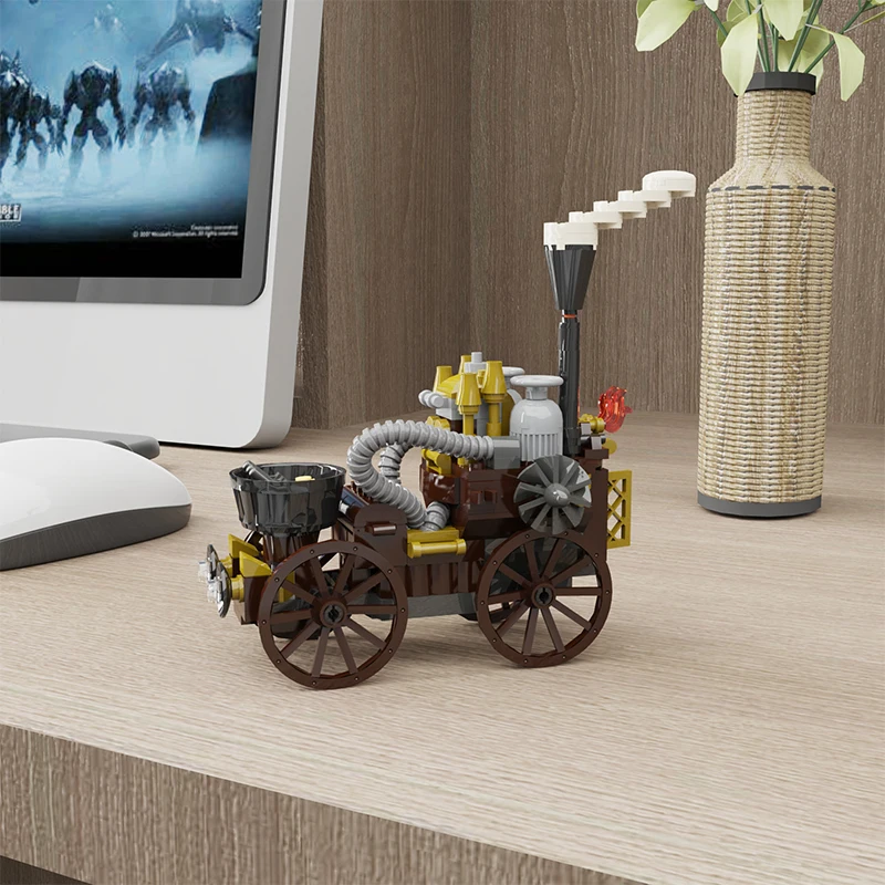 Конструктор MOC для немецкой железной дороги грузовой поезд локомотивы кирпичная