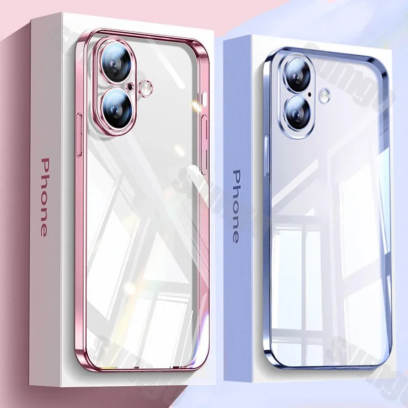 Новый роскошный прозрачный противоударный силиконовый чехол для iPhone 16 15 14 13 12 11 Pro