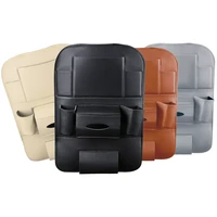 car seat back hanging organizer bag universal auto multi pocket pu leather pad cups storage holder bag foldable shelf
