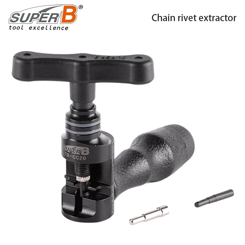 

Super B TB-CC20 For 8 9 10 Speed Chains With 1 Spare Pin 1 Chain Pin Guider Chain Rivet Extractor Bicycle Repair Tools