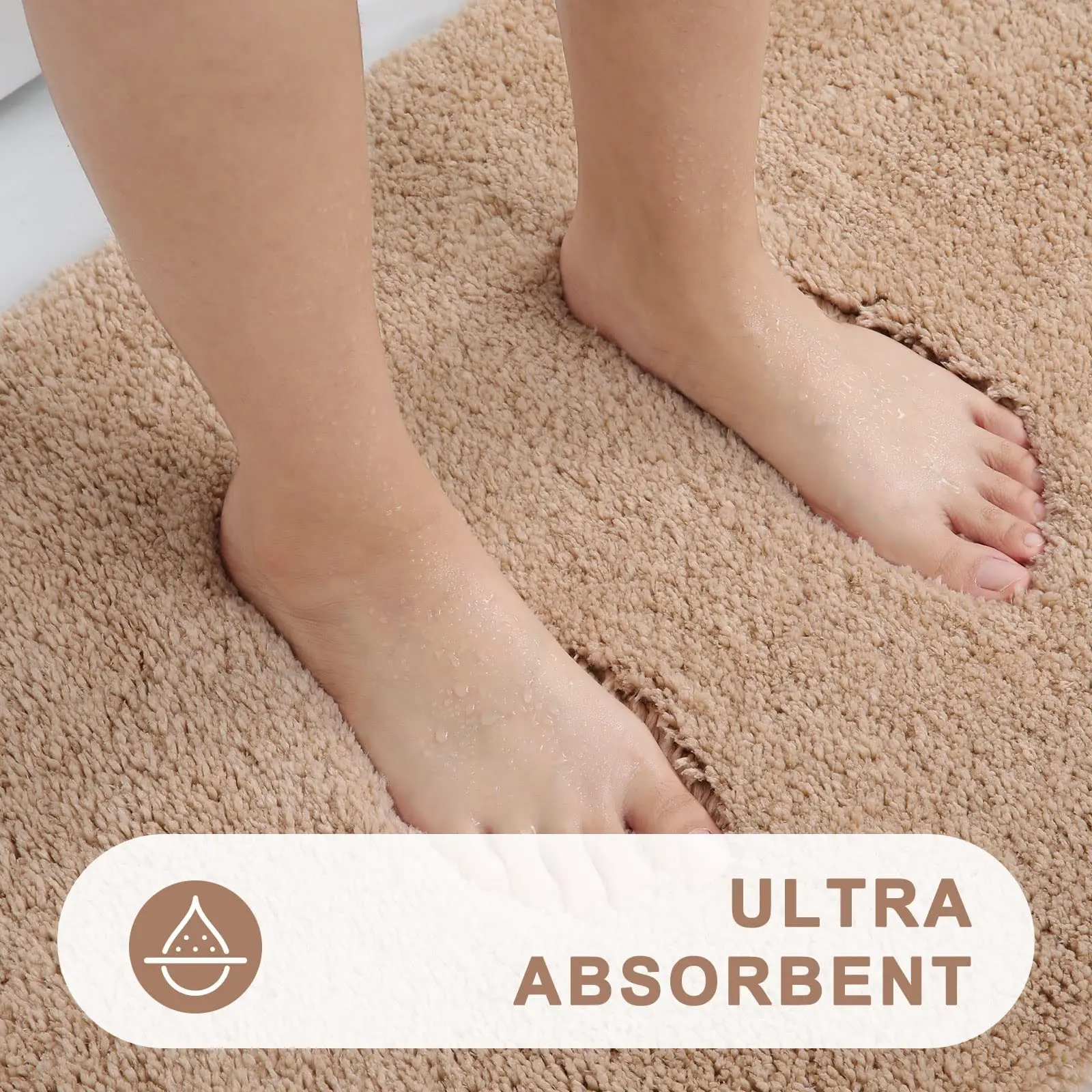 Kitinjoy Пушистые коврики для ванной комнаты Нескользящий моющийся впитывающий