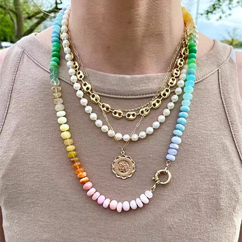 

Натуральный камень, зеленый ожерельлье из авантюрира, Женская Модная бижутерия, новинка 2022, роза, кварц на искусственную подвеску, подарок, ...