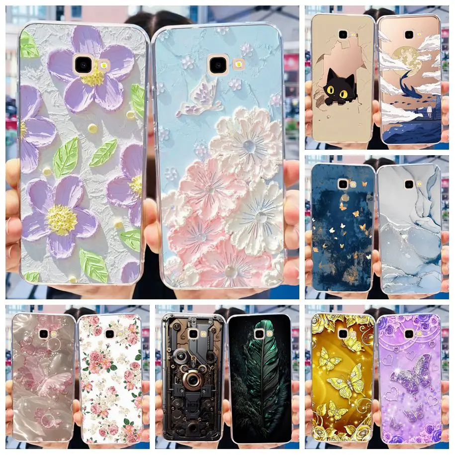 Чехол для телефона Samsung Galaxy J4 Plus 2018 модный Мягкий силиконовый чехол с цветами J 4 +