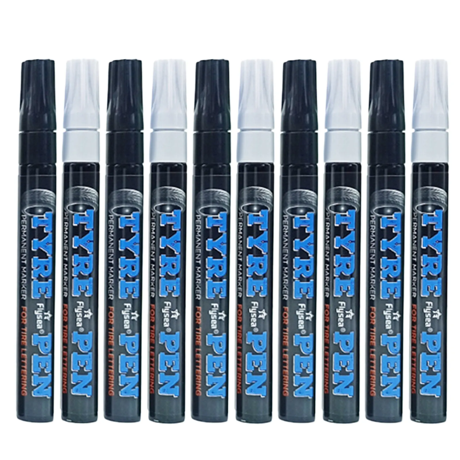 

5Pcs Acrylic White Black Car Tyre Paint Marker Pens Waterproof Permanent Pen Fit For Car Motorcycle Tyre Tread Glass Ceramic