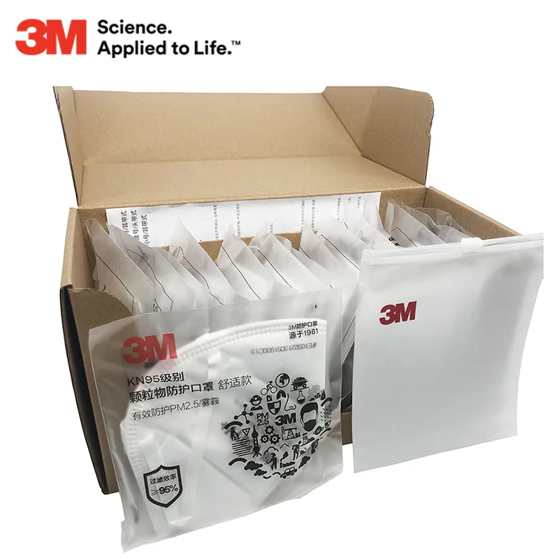 Фото Многоразовая маска 3M FFP2 KN95 9501 в +, индивидуальная упаковка, защитный респиратор безопасности, лицевая маска с заушным клапаном, дышащая бритва №3