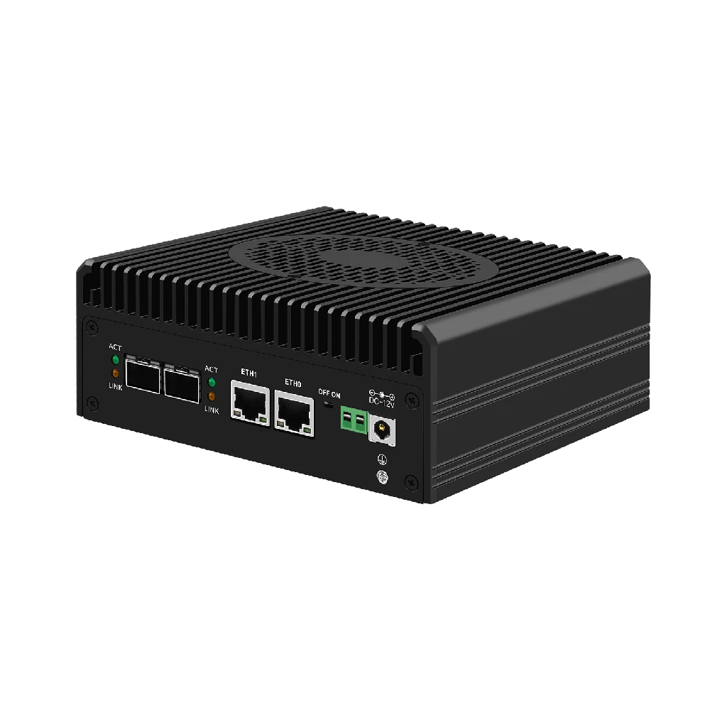 Прибор для брандмауров HUNSN Mini PC pFsense Mikrotik OPNsense RJ63 VPN ПК маршрутизатора 2LAN SFP+ 2HDMI TF