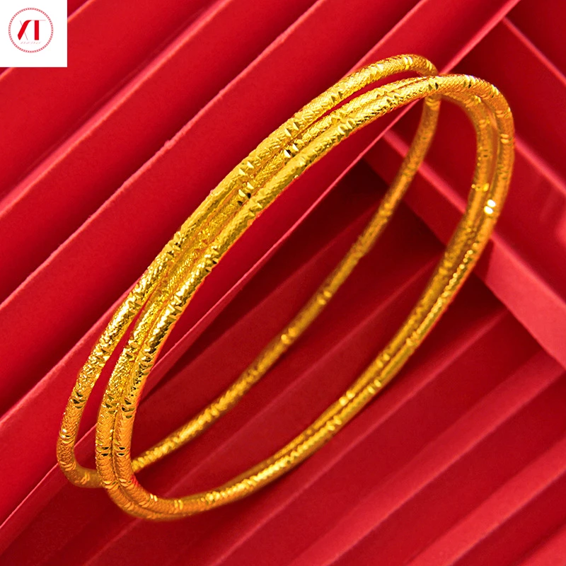 [3 в 1 комплекте] XT Jewelry Korea 24k 2 мм Тонкий браслет женский 916 оригинальный