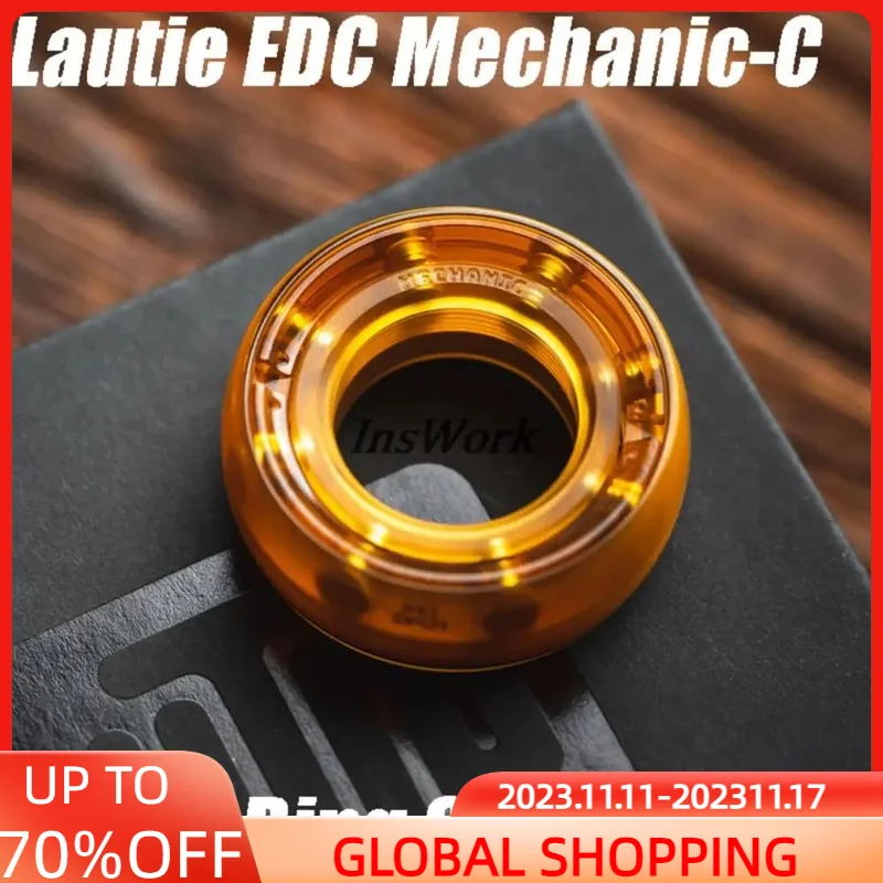 

Lautie EDC Mechanic-C PEI Ring Spinner Metal Figet Spinner Stress Relief Office Toy Fidget Ring