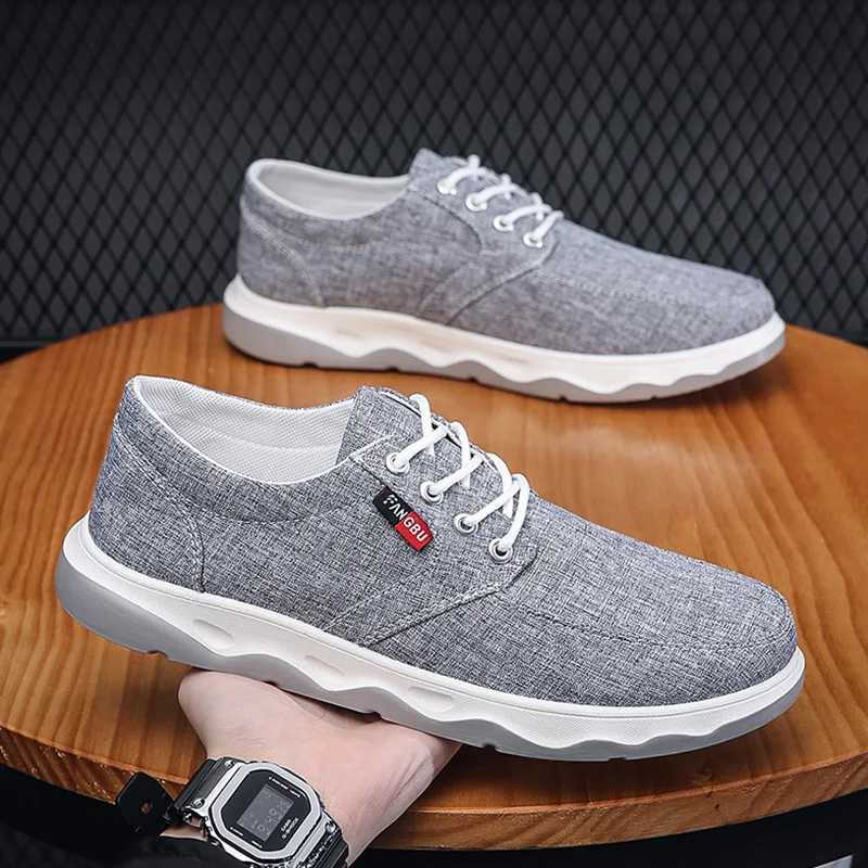 

Casual Shoes for Men Laceup Canvas Sneakers Walking Casual Sports Shoes Solid Mens Casual Canvas Shoes Dropshipping