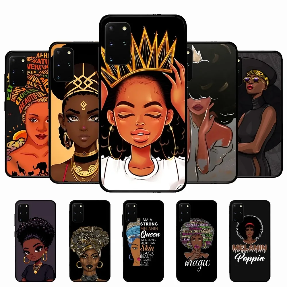 Чехол для телефона African Afro Melanin Poppin Black Girl Samsung S 9 10 20 21 22 23 30 24 Plus Lite Ultra FE S10lite Fundas