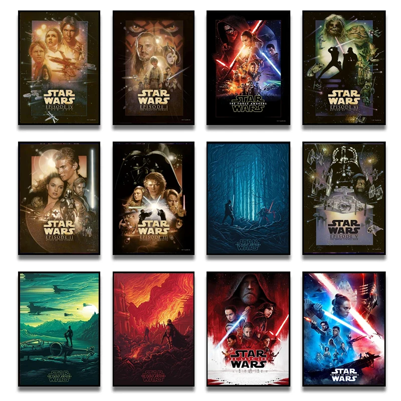 

Disney Star Wars Retro Movie Canvas Paintings Portrait of Star Wars Poster and Print Wall Art for Living Room Wall Decor Cuadros