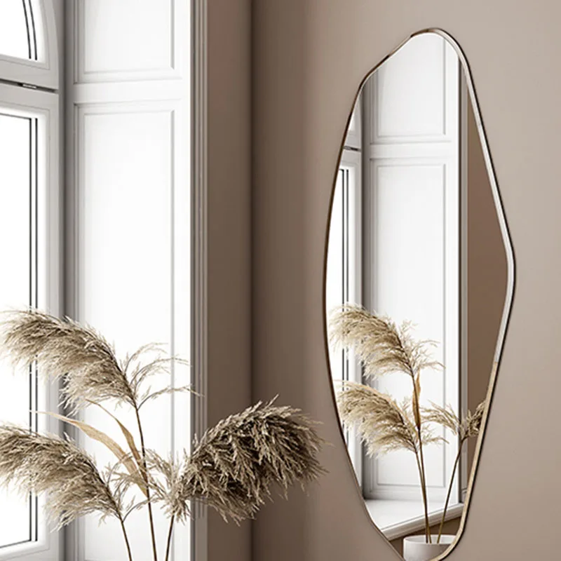 Hallway Lens Mirror Blocks Art Irregular Full Body Modern Wall Mirror Big Living Room Outfits Abstract Wanddeko Dorm Decor images - 6