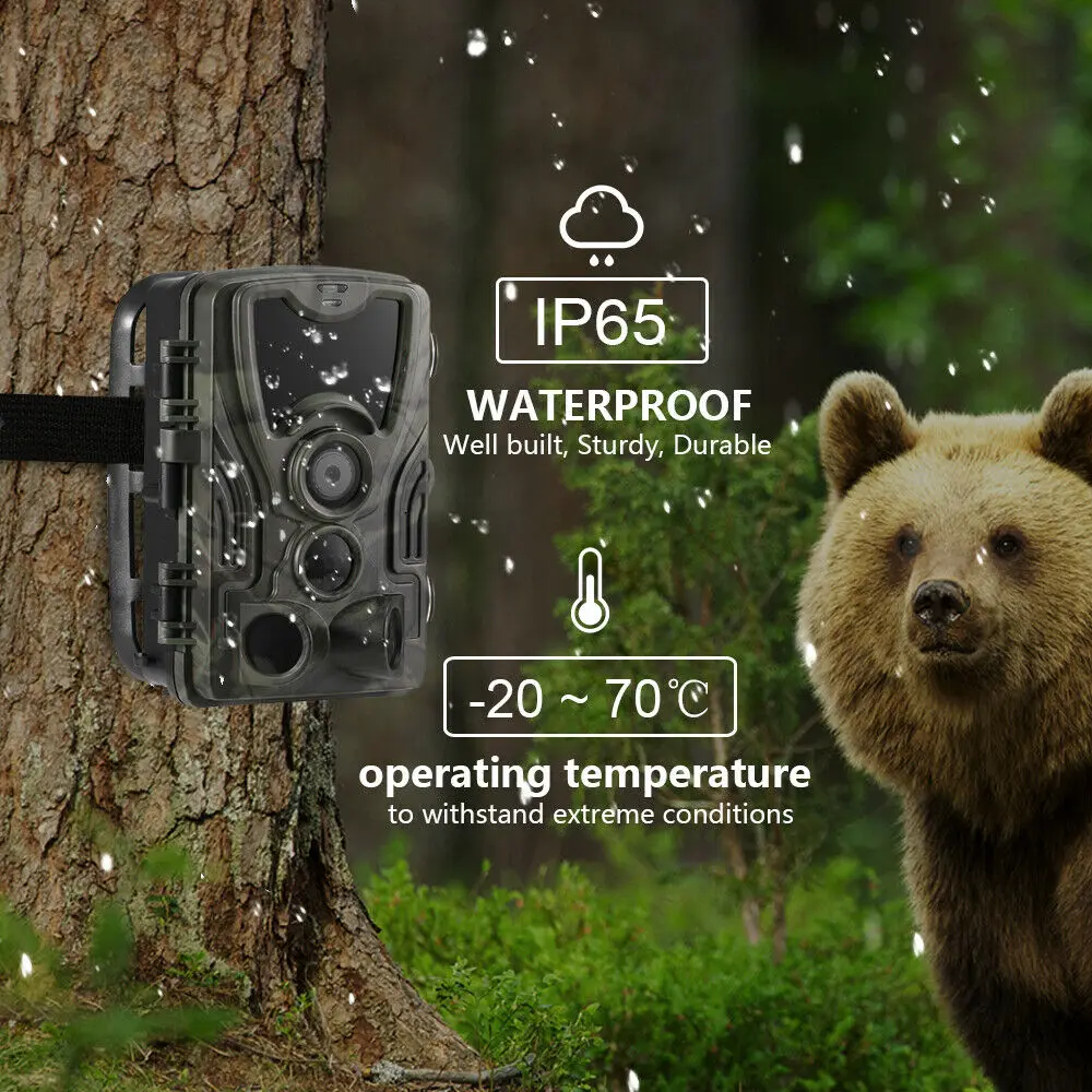 

HC801A Hunting Trail Camera Night Version Wild Cameras 16MP 1080P IP65 Trap 0.3s Trigger Wildlife Camera Surveillance