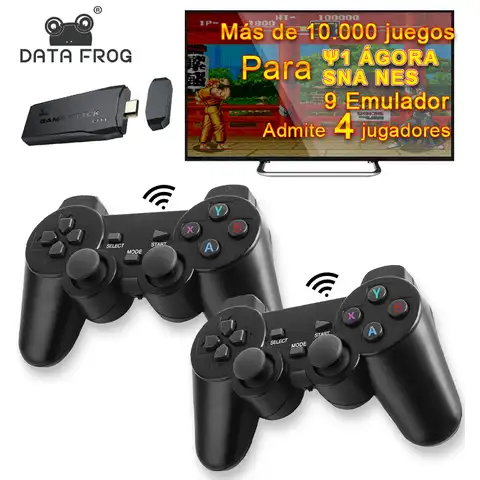 денди игровая приставка DATA FROG Y3 Lite, 10000 игр, 4K, 2,4 ГГц, для PS1/SNES/SEGA 9 dendy приставка игровая палка 4K