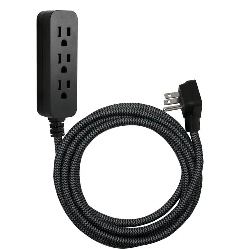 

Extension Cord, 3-Outlet 10-Foot Cord, Black, 42024