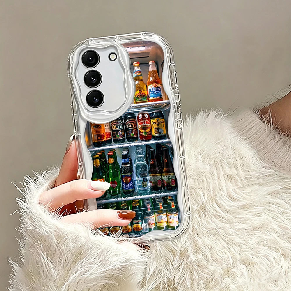 Фото Чехол для телефона в стиле холодильника для Samsung Galaxy A57 A37 A56 A55 A36 A27 A17 A16 A15 A07 A06 4G 5G S26 Ultra S25 S24 S23 Plus, 3D, волнистый, с изогнутым дизайном №2