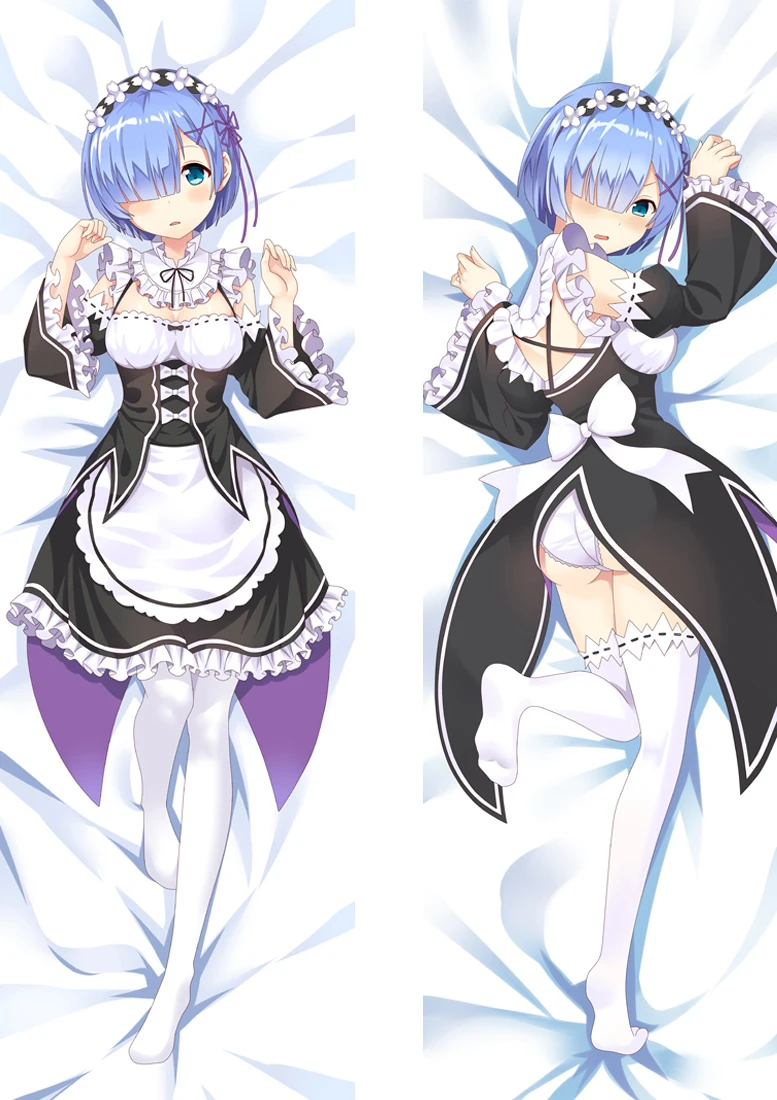 Rem аниме Waifu Dakimakura наволочка голубая