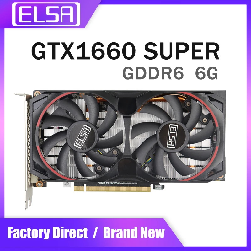 ELSA New GTX1660 Super 6GB Gaming Video Card NVIDIA GeForce GTX 1660S 6G Graphics Cards GPU Desktop Computer 192Bit For Game PC