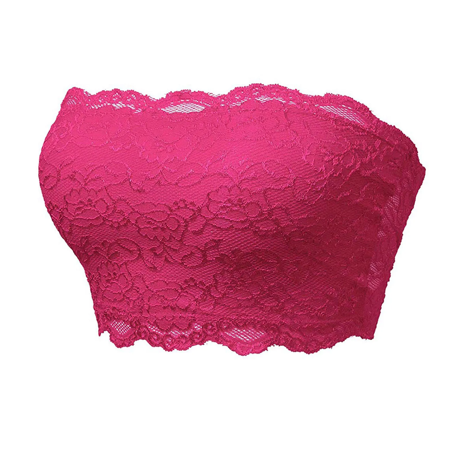 Женский бесшовный кружевной топ с цветочным рисунком бюстгальтер-труба пуш-ап