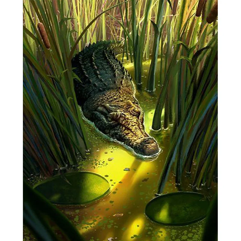 5D алмазная живопись сделай сам искусство крокодила домашнее украшение для стен