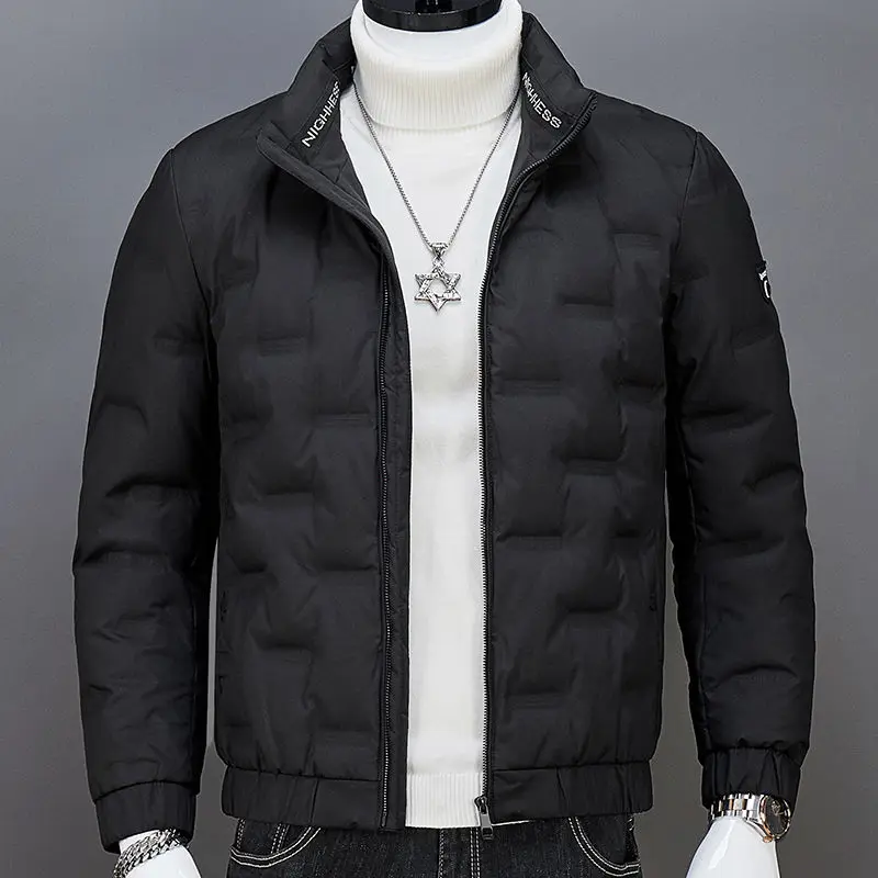 New light and light down jacket men's short anti-run hair with the trend of cold standing collar coat