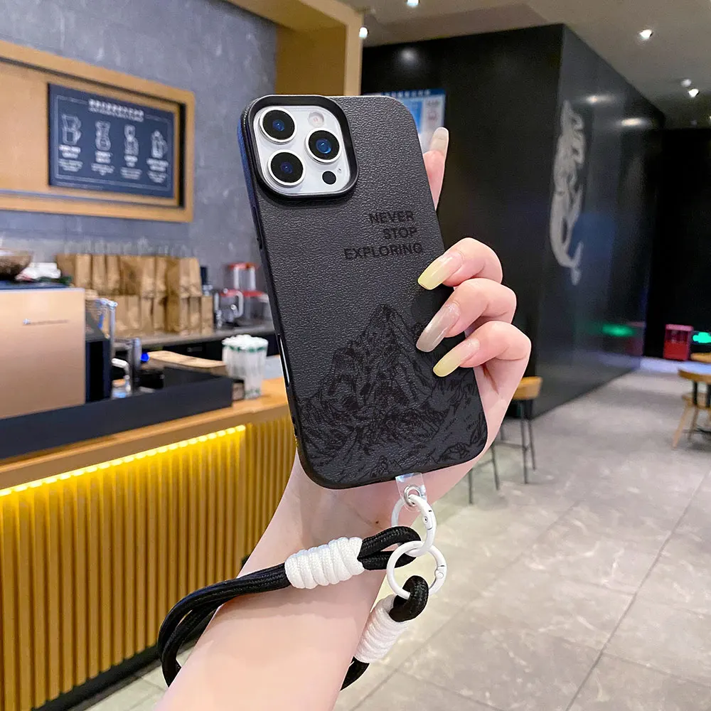 Фото Силиконовый чехол для iPhone 17, 16, 13, 12, 11, 15, 14 Pro Max, XR, 14, 15, 16 Plus, Air, противоударный, матовый, в стиле Adventure Mountain, INS-дизайн №3