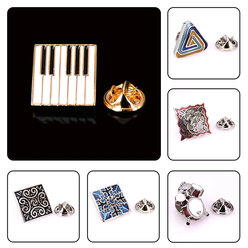 

Gift Drum Saxophone Piano Violin Suit Lapel Badge Pin Rock Music Brooch Leisure Shirt High Quality