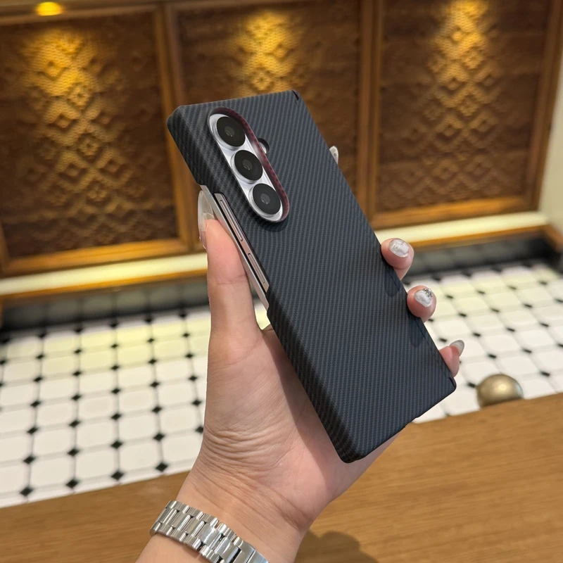 Фото Чехол для Samsung Galaxy Z Fold 7 6 5 4 Z Fold Special W25 с узором под карбон, защитный жесткий чехол для телефона с защитой шарнира №3