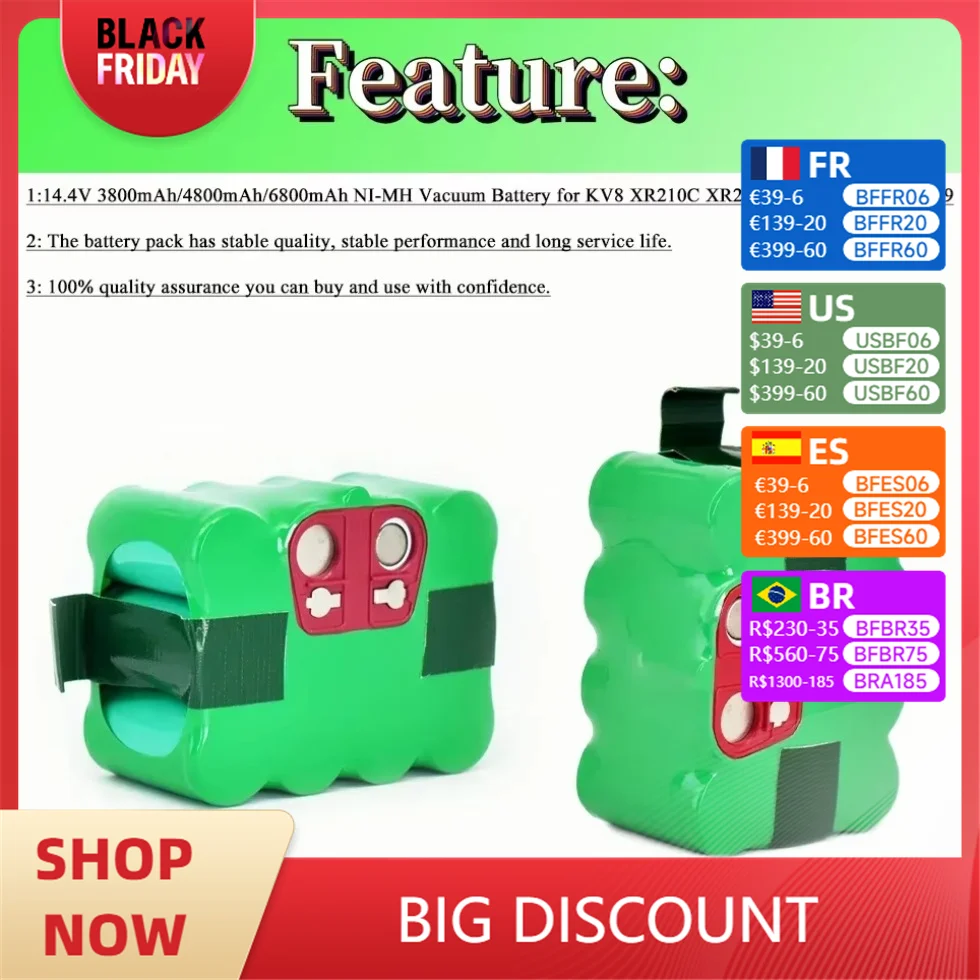 Перезаряжаемый аккумулятор SC Ni-MH 14 4 В 6800 мАч