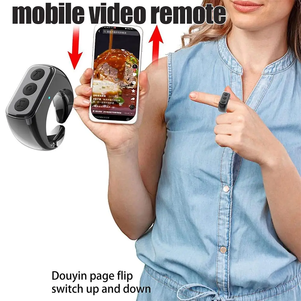 

Wireless Bluetooth Mobile Selfie Lazy Artifact for Tiktok Remote Control Automatic Photo Turn Page Controller Browsing H4L9